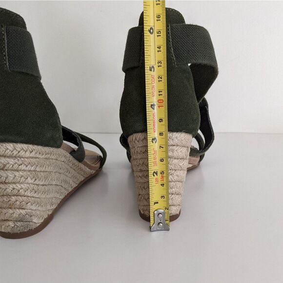 Splendid Green Suede Espadrilles Wedge Sandals Women's 8.5 - Picture 9 of 10